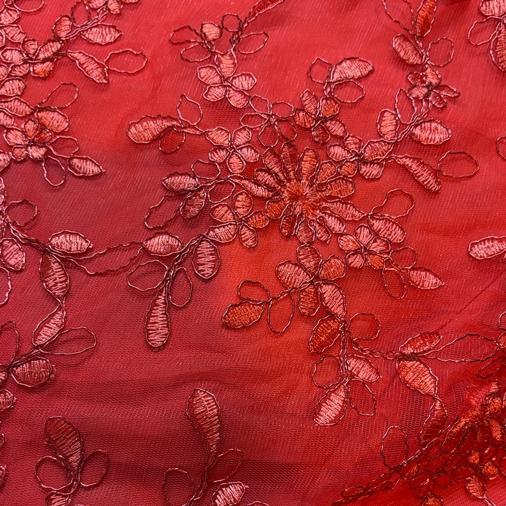 Lucy in the Sky Red Floral Fit & Flare Mini Dress Embroidered Size S - Picture 11 of 11